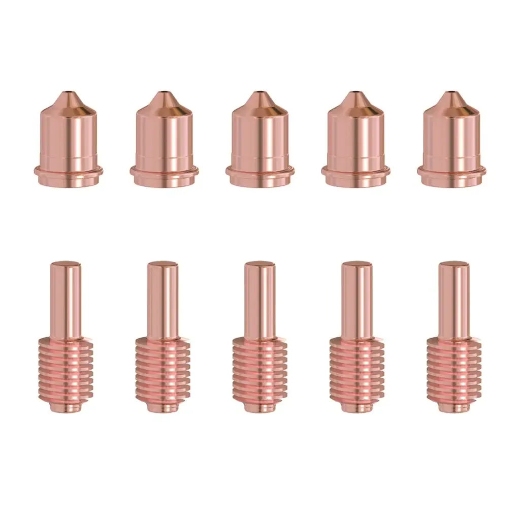 220671 Mechanized Nozzle, 5Pcs, 220669 Electrode Tips, 5Pcs, For Fit Hypertherm Powermax 45 T45 T45M  Plasma Torch Consumables