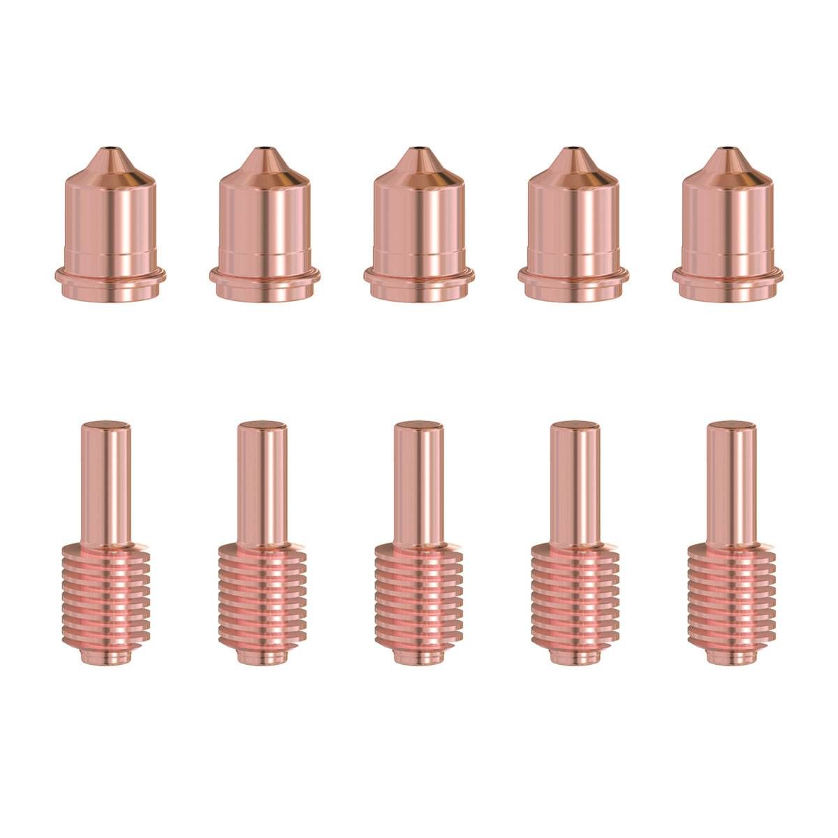 220671 Mechanized Nozzle, 5Pcs, 220669 Electrode Tips, 5Pcs, For Fit Hypertherm Powermax 45 T45 T45M  Plasma Torch Consumables
