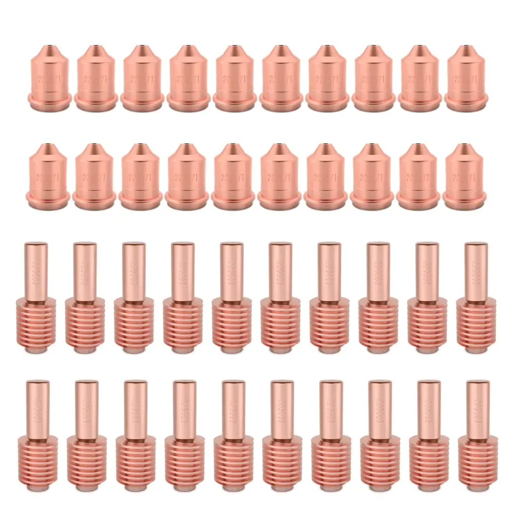 220671 Mechanized Nozzle, 20Pcs, 220669 Electrode Tips, 20Pcs, For Fit Hypertherm Powermax 45 T45 T45M  Plasma Torch Consumables